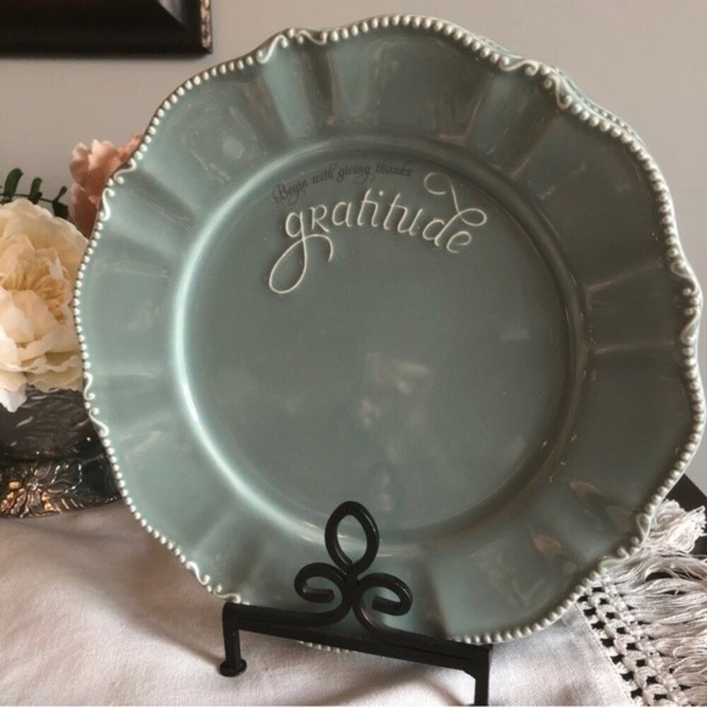 Blessings Unlimited Gratitude Plates Blue 10” Grace Gratitude Collection Set 1